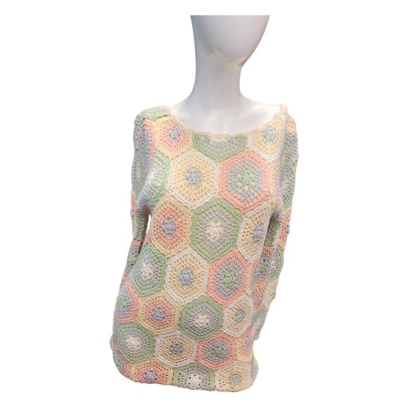 The Paragon Crochet Vintage Sweater Size Medium Multicolored - Picture 2 of 6